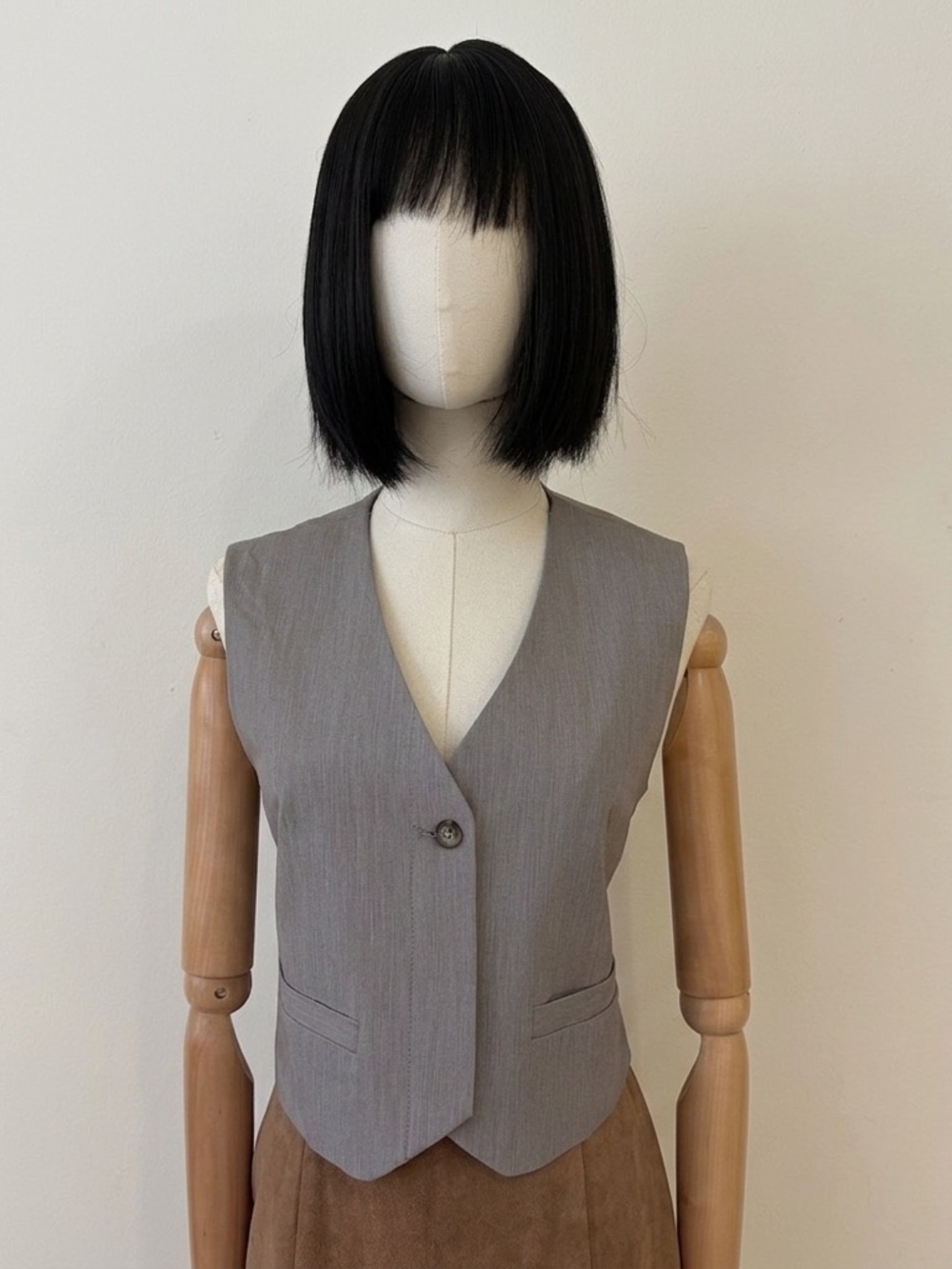 Topshop Grey Tailored Suit Vest Waistcoat Sz 4 US / 8 UK Excellent Condition